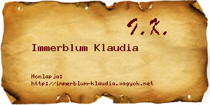 Immerblum Klaudia névjegykártya